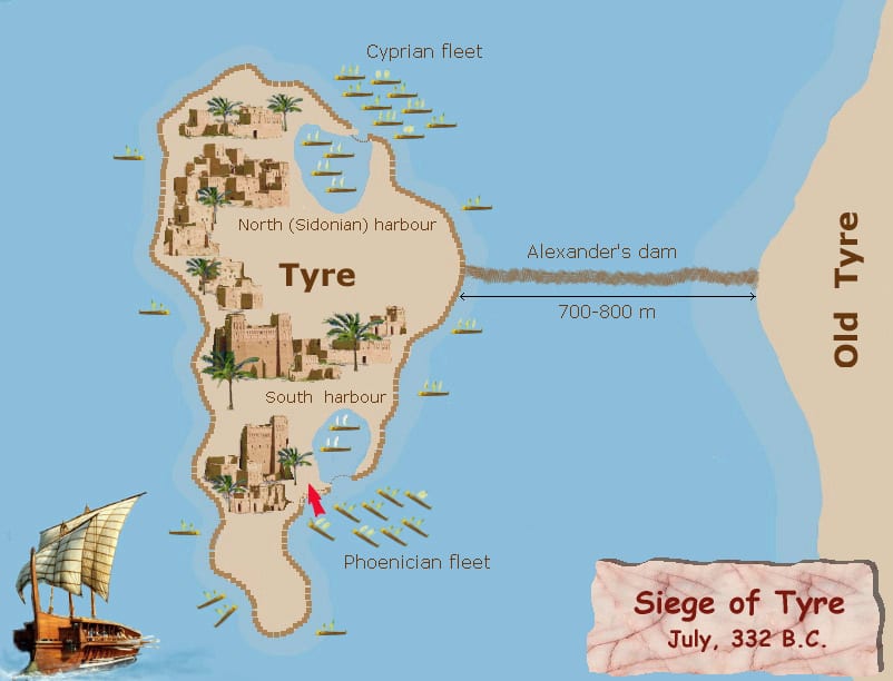 Map of the Siege of Tyre
