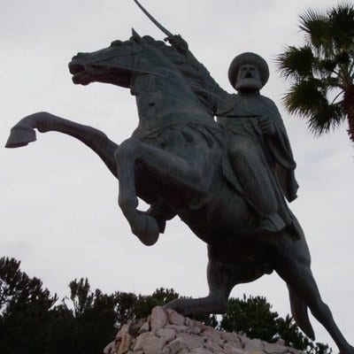 A statue of Fakhruddine II, who led the Battle of Anjar