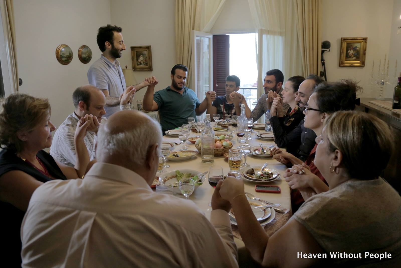 Heaven Without People cast at the dinner table