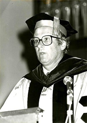 Malcolm H. Kerr speaking at graduation