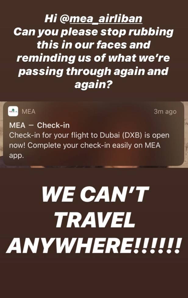 MEA is notifying people about flights