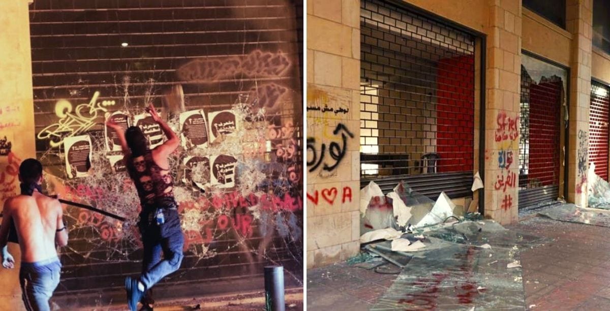 Thugs Sent To Destroy Stores In Beirut Trying To Discredit Revolution