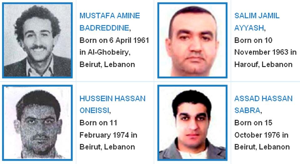 The 4 Accused in the Rafik Hariri assassination case