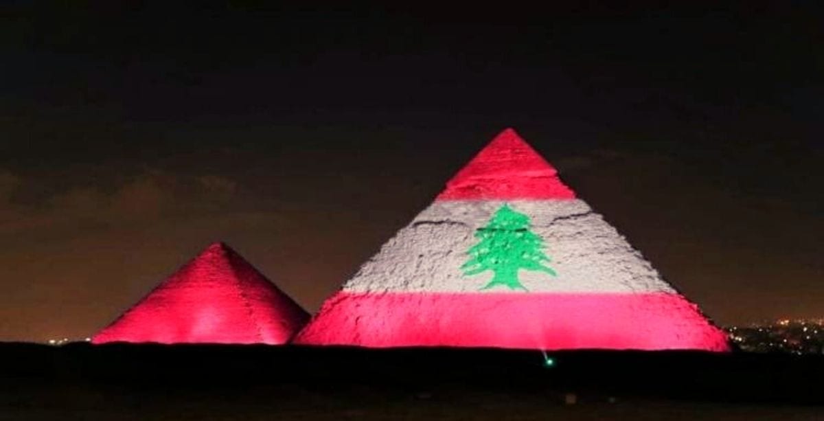 Egypt Just Lit Up The Pyramids With The Lebanese Flag