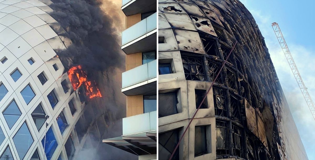 A Fire Broke Out At The Zaha Hadid Building In Downtown Beirut