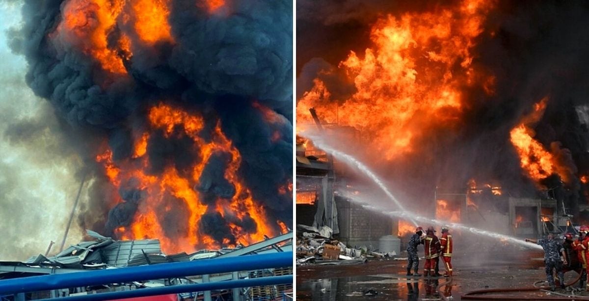 A Massive Fire Broke Out At Beirut Port