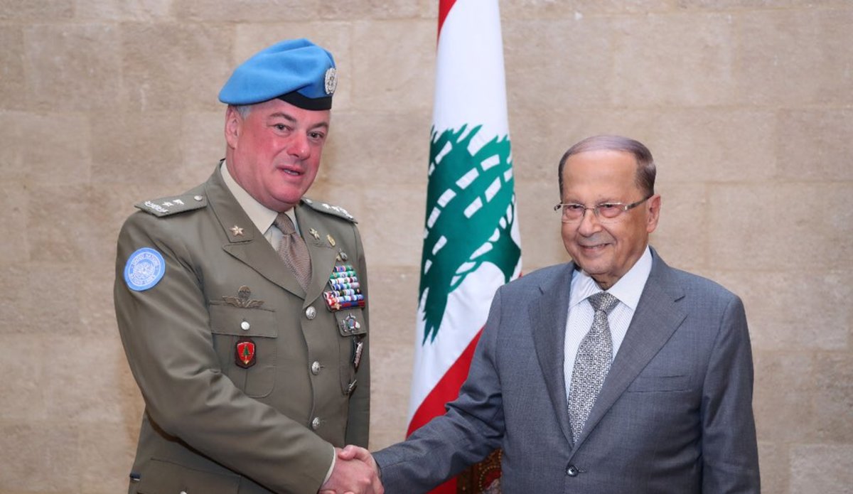 President Michel Aoun and UNIFIL Head of Mission and Force Commander Maj. Gen. Stefano Del Col.