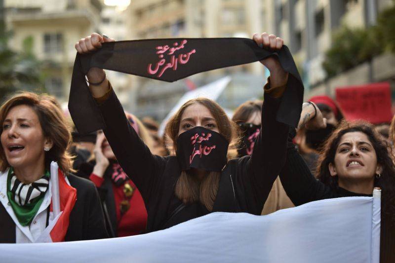 A protest against sexual harassment in Lebanon.