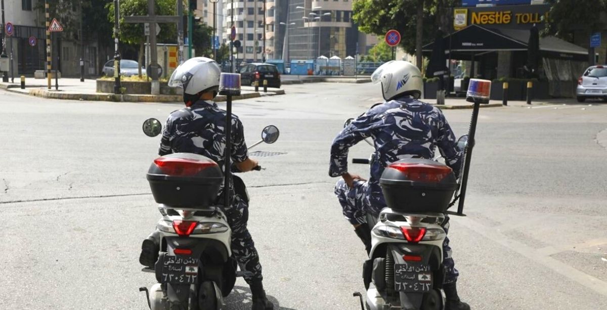 ISF patrol monitoring a street in Lebanon.