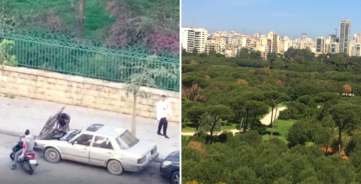 Thieves Steal Battery From Parked Car In Plain Sight In Beirut.