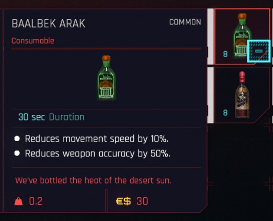 Baalbek arak in Cyberpunk 2077.