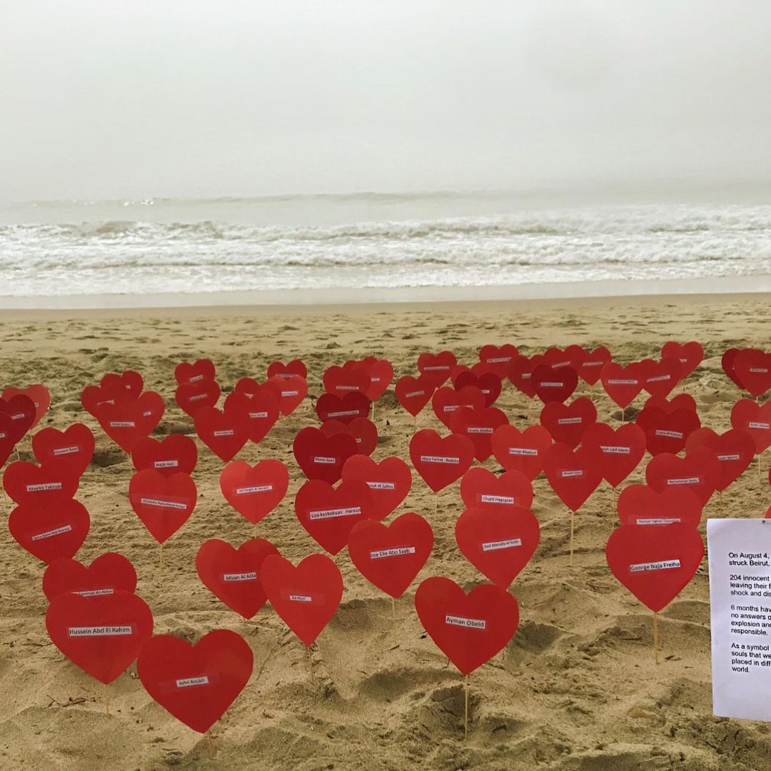 204 Red Hearts Were Placed In Cities Around The World To Remember Beirut Blast Victims 3