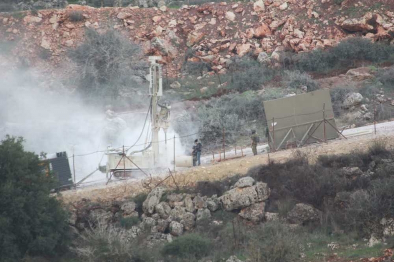 An Israeli force digging in Abbarah in 2018.