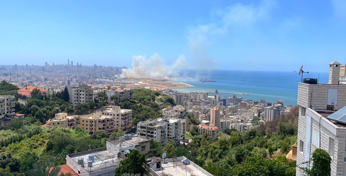 A Large Fire Broke Out Near The Port Of Beirut