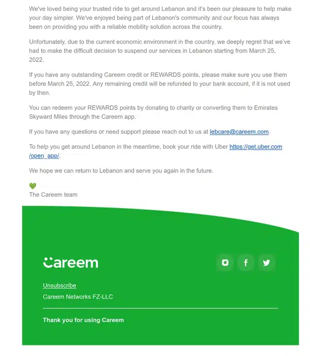 Careem Is Permanently Suspending Its Operations In Lebanon 1